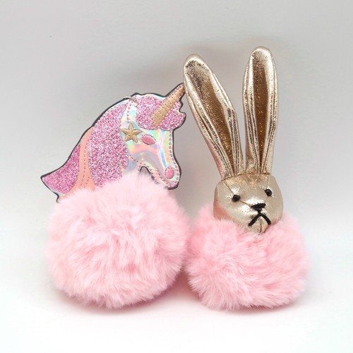 Pink fluffy pom bag - pink,