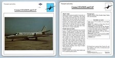 Cessna Citation & T-47 - Transport - Warplanes Collectors Club Card
