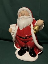 Father Christmas Santa Ceramic Ornament 10 inch tall Lights Battery