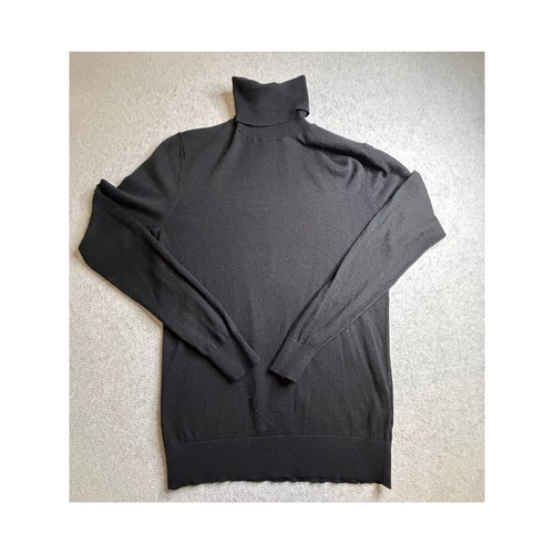 Massimo dutti black wool silk - black,