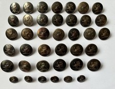 39 - Victorian Livery Buttons With Unknown Family Crest Rampant Lion.