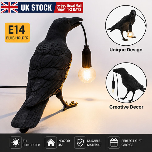 Raven crow desk - raven, lamp