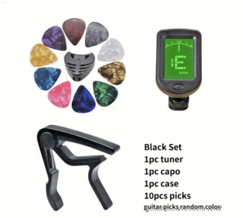 Guitar tuner capo - set, pick