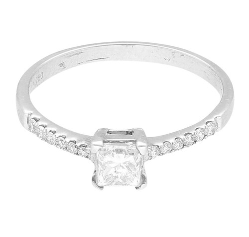 18ct white gold princess cut - white,