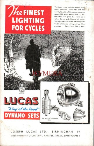 Lucas cycle dynamo lighting - dynamo,