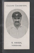 CIGARETTE CARDS Taddy 1907 County Cricketers - #227 S Haigh (Yorkshire)