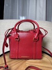 Burberry Leather Red Tote Bag