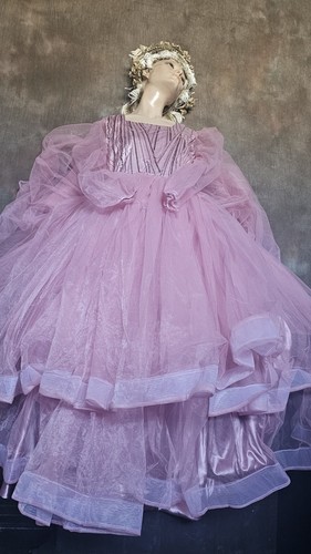 Vintage handmade pink tulle - pink,