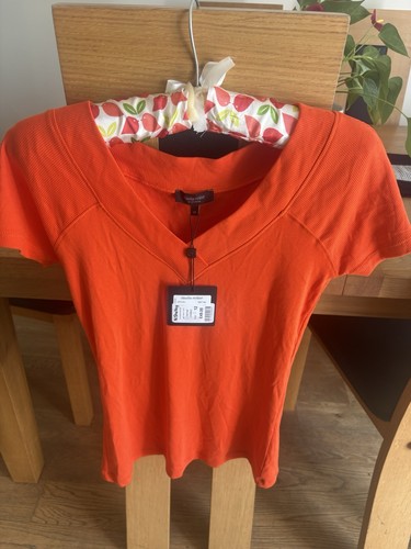 Brand new orange neck tee - brand,