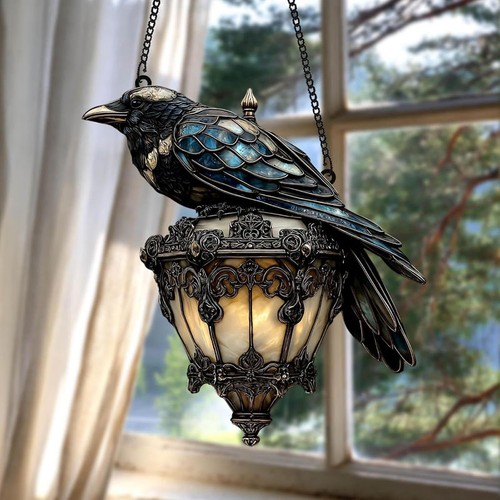 Gothic raven lantern - 2d,
