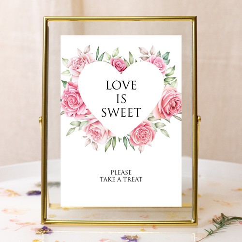 Wedding table sign pink - sign,
