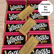 Wonka Chocolate Bar Wrapper + Golden Ticket Birthday Christmas Easter Gift