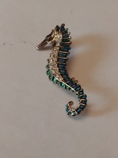 Goldtone Sea Horse Brooch