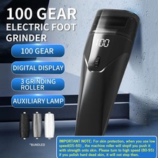 Electric Foot File Grinder Hard Dead Skin Callus Remover Pedicure Tool LED Light