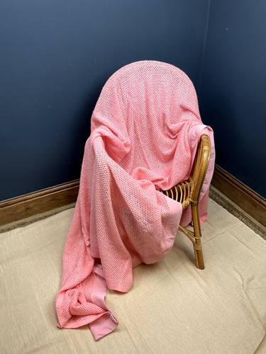 Vintage pink knit blanket - xl,