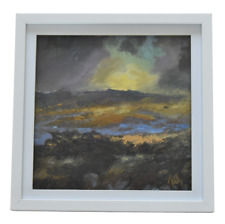 Kim Sharratt Original Mixed Media Painting Moorland Landscape Derbyshire Artist