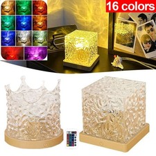 Wireless LED Night Light Ocean Wave Aurora Projector Lamp 16 Colors Rechargeable