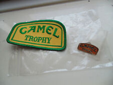 UNUSED CAMEL TROPHY LAND ROVER ENAMEL LAPEL BADGE AND CLOTH SEW ON PATCH