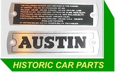 Rocker Box METAL NAME & PATENT PLATES for AUSTIN HEALEY SPRITE 1958-66