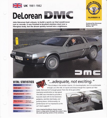 1980 delorean dmc - dmc, sheet