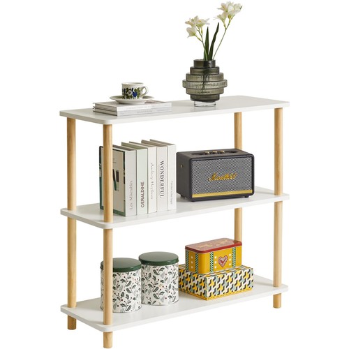 Tier wooden open bookcase - 3-tier,
