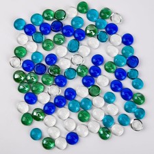 Glass Pebbles 13–16mm 2lbs Flat Marbles – Vase Filler Stones 380 Pcs approx.