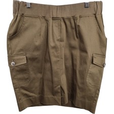 Isabella Oliver Sateen Cargo Maternity Skirt Khaki Cotton Blend Size 4