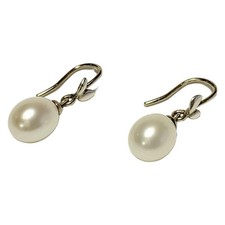 Auth TIFFANY&Co. Olive Leaf - Silver Cream Pearl Earrings