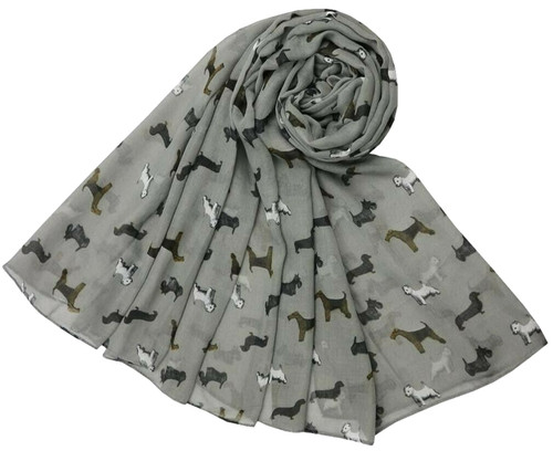 Westie dog scarf grey wrap - westie,