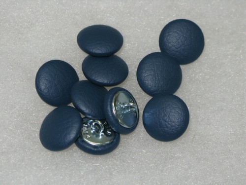 Navy blue faux leather buttons - navy,