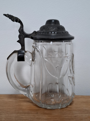 Antique etched crystal glass
