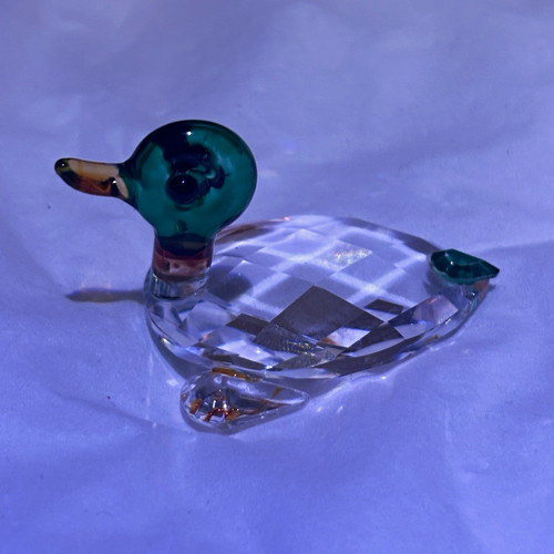 Cut glass duck figurine - cut,
