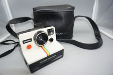 Vintage Polaroid SX-70 OneStep White Rainbow Stripe Land Camera TESTED + Case