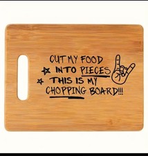 Papa Roach Cut My Food Into Pieces Wooden Engraved Bamboo Chopping Board Gift
