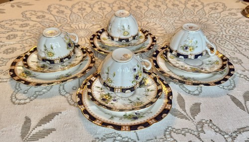 Pretty gilded antique - gilded, teaset