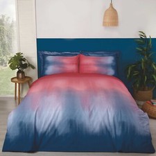 Tie Dye Ombre Duvet Cover Set Teenagers Double Quilt Bedding Bed Set Red Blue