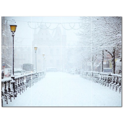 Winter ceramic tile wall - winter,