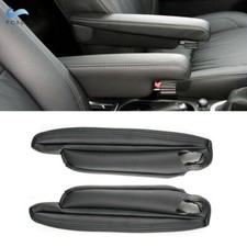 2x Black Leather Seat Armrest
