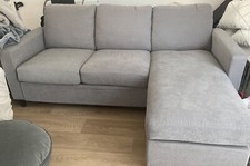   L / R Corner L Shape 3 Seater Light Grey Chaise Sofa!