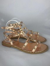 Ladies Rose Gold Stud Sandals