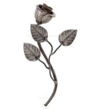 Rose with leaves wrought iron