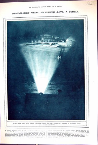 Old print 1918 searchlight - print,