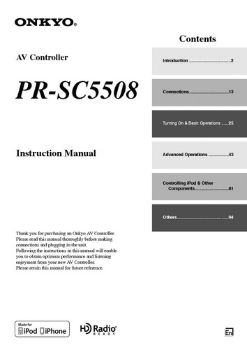 Onkyo integra sc5508 - onkyo, pr-sc5508