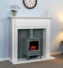 ELECTRIC STOVE FIRE WHITE