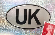 UK Oval Sticker Super Shiny