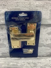 Wickes Victorian Brass Straight Style Latch Internal Door Handles