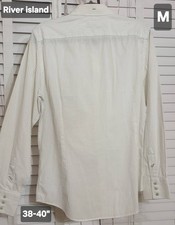 M Shirt River island  pin stripe collar Top 3 button cuff  fit 38 39 40 chest