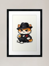 Mafia boss cat framed - mafia,