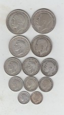 Pre 1947 British Silver (.500) 12 Coins (2/6ds-3ds), Weight 77.46gms