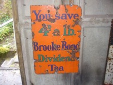 enamel sign,vintage brooke bond tea sign WORLD POST